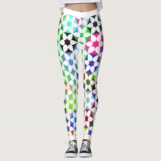 Prismatic Floral design Leggings (Front)