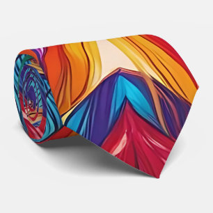 Prismatic Floral Pattern Neck Tie