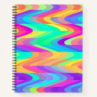 Prismatic Flow Waves Spiral Notebook