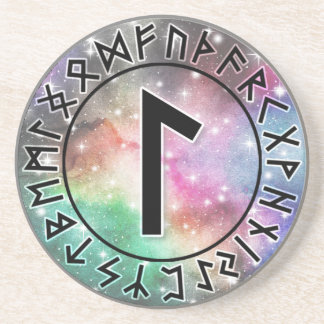 Prismatic Galaxy Rune Circle [21. Laguz] Coaster