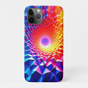 Prismatic Geometric Color Vortex Design iPhone 11 Pro Case