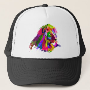 Prismatic-Geometric-Lion Trucker Hat
