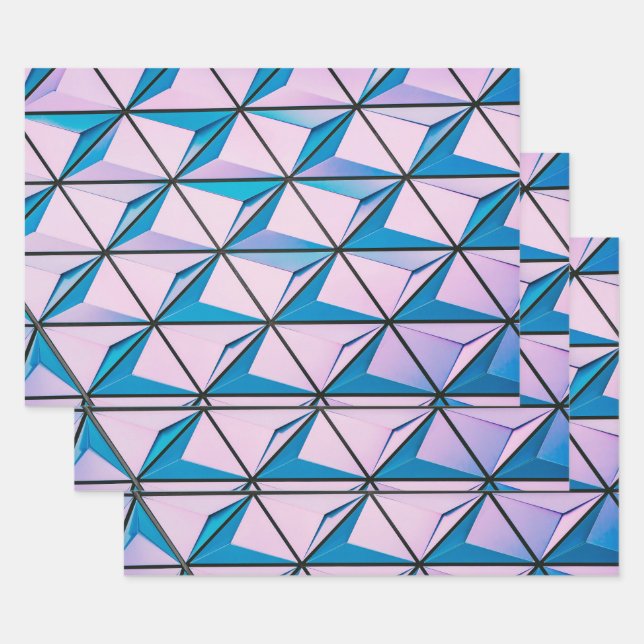 Prismatic Geometry Wrapping Paper Sheet (Set)