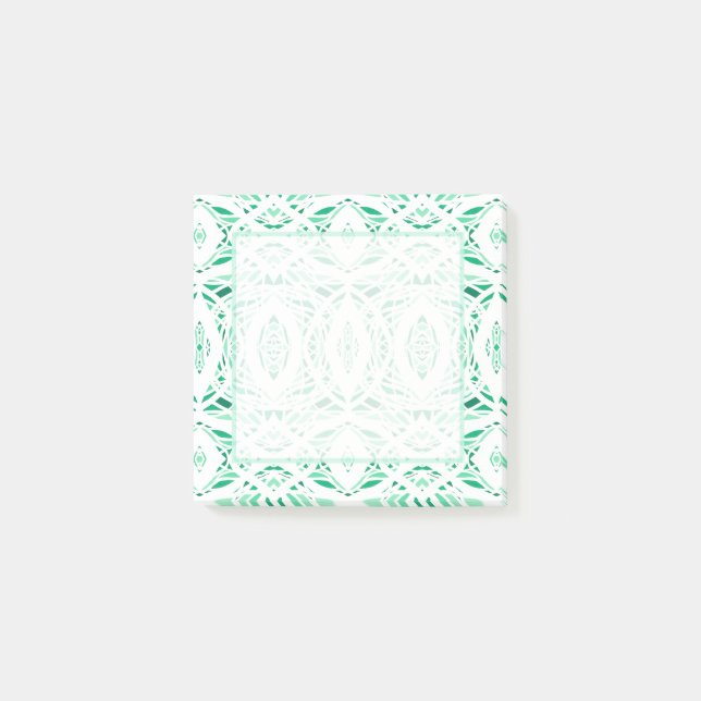 Prismatic Green White Abstract Acrylic Art Post-it Notes (Front)