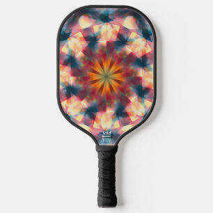Prismatic Kaleidoscopic Psychedelic Mandala Pickleball Paddle