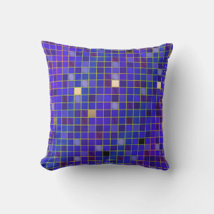 Prismatic Look Checked Grid Pillow - Blue Cobalt