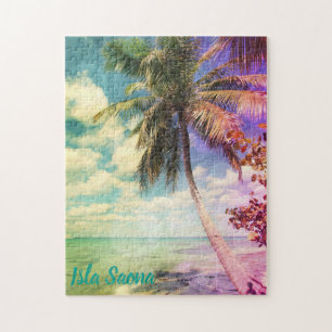 Prismatic Palm Tree on Isla Saona Jigsaw Puzzle