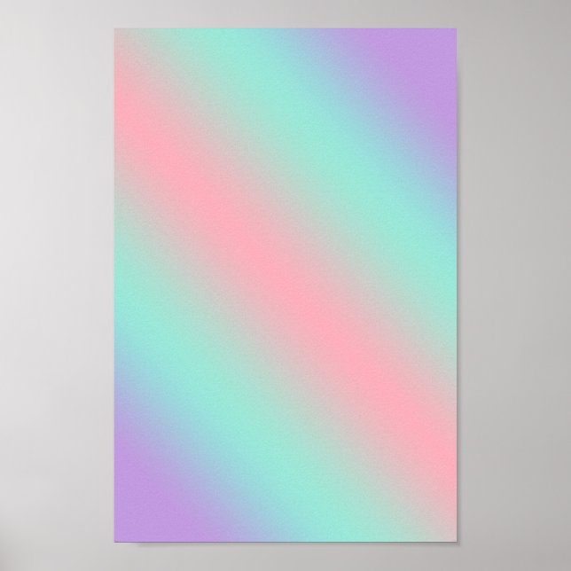 Prismatic pastel pink mint purple dream gradient poster (Front)