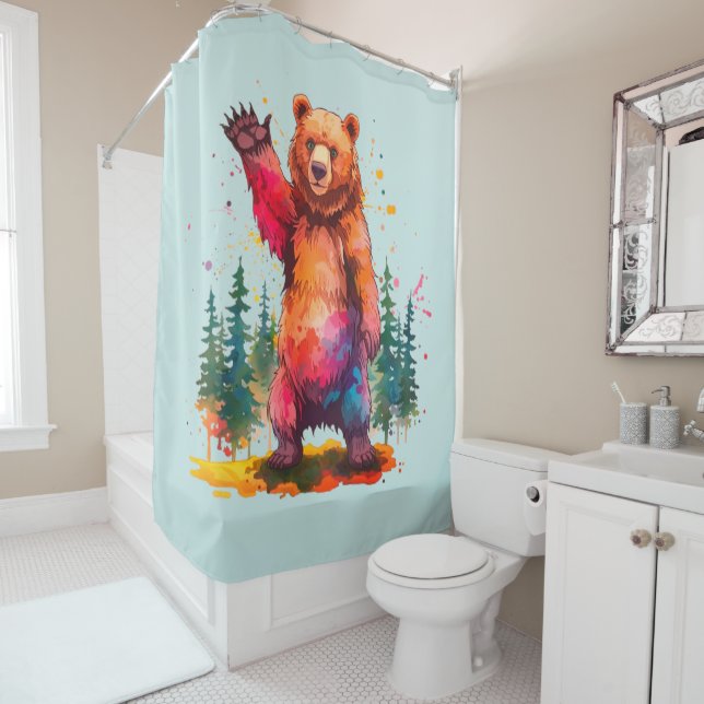 "Prismatic Paws: A Vibrant Forest Greeting (In Situ)