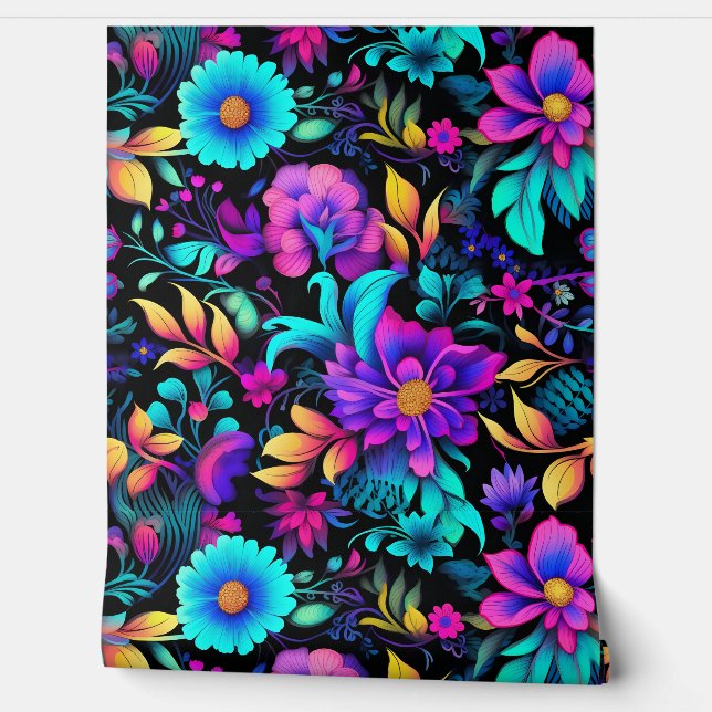 Prismatic Petalscape Botanical Wallpaper (Unrolling)