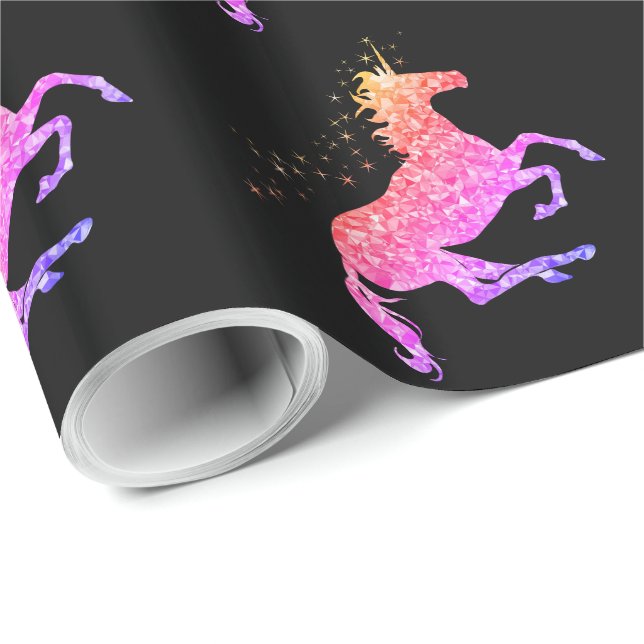 Prismatic pink unicorn Wrapping Paper (Roll Corner)