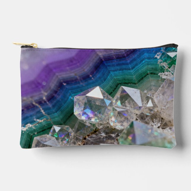 Prismatic Quartz Fusion Vibrant Crystal Design Accessory Pouch (Front)