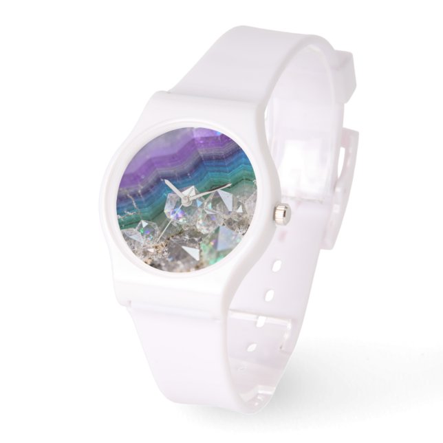 Prismatic Quartz Fusion Vibrant Crystal Design Watch (Angle)