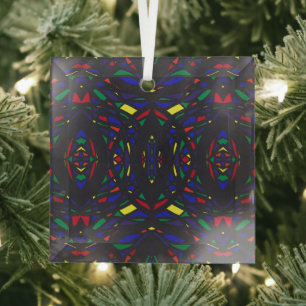 Prismatic Rainbow Abstract Acrylic Art Glass Ornament
