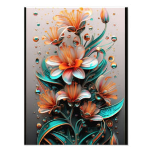 Prismatic Raindrops Dancing on Dew-Kissed Petals Photo Print