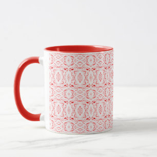 Prismatic Red White Abstract Acrylic Art Mug