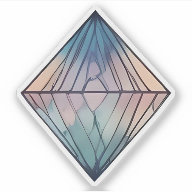Prismatic Reflections: Abstract Geometric Diamond  (Front)