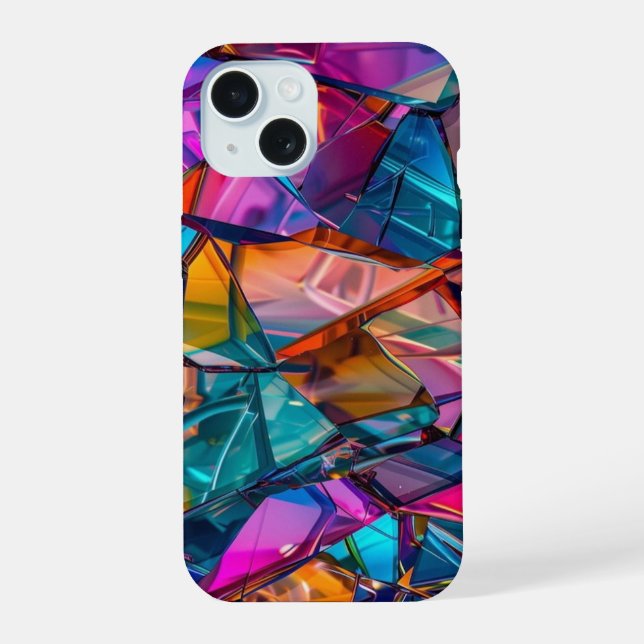 Prismatic shards iPhone 15 case (Back)