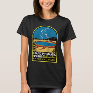 Prismatic Spring Yellowstone Vintage Travel Raglan T-Shirt