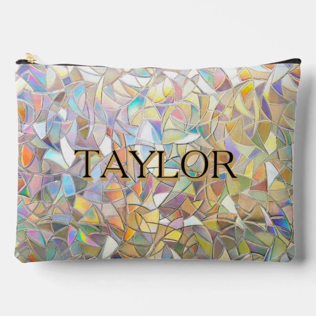 Prismatic Stained Glass Effect - Rainbow Prismatic Accessory Pouch (Front)