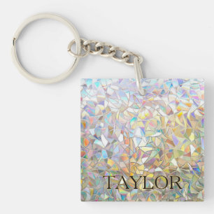 Prismatic Stained Glass Effect - Rainbow Prismatic Keychain