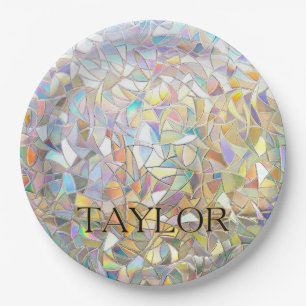 Prismatic Stained Glass Effect - Rainbow Prismatic Paper Plate