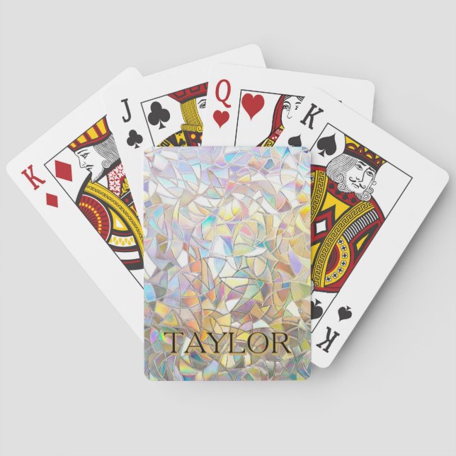 Prismatic Stained Glass Effect - Rainbow Prismatic Playing Cards (Back)