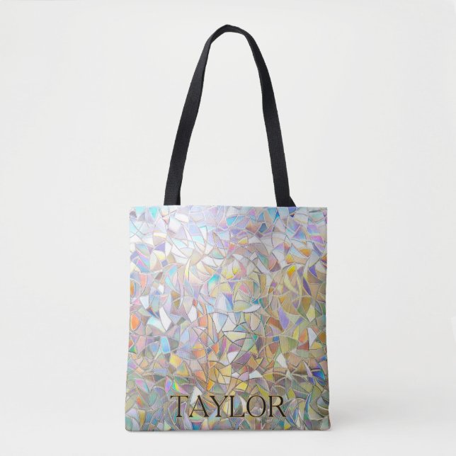 Prismatic Stained Glass Effect - Rainbow Prismatic Tote Bag (Front)
