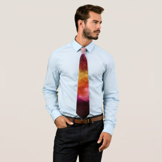 Prismatic Storm Fiery Abstract Tie