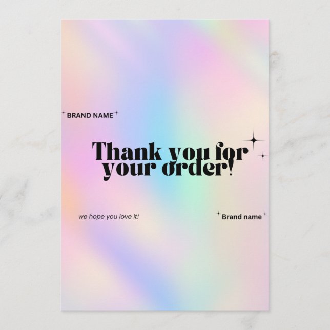Prismatic Thank you card Small business (Front)