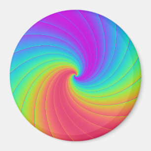 Prismatic Trippy Rainbow Spiral Whirl Swirl art Magnet