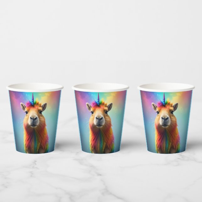Prismhorn: The Rainbow Capybaraicorn Paper Cups (Multi)