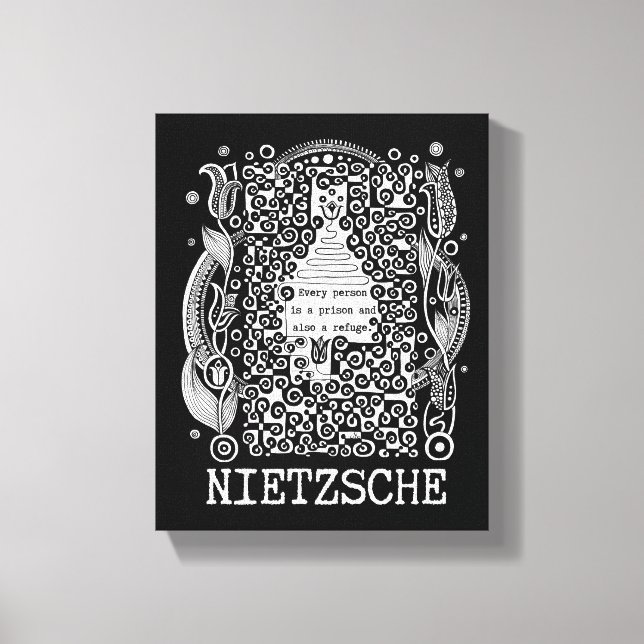 Prison and REFUGE quote by Nietzsche Canvas Print (Front)