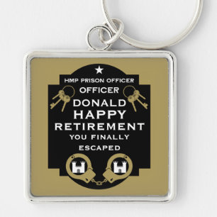 Prison Correctional Officer Retirement Keychain