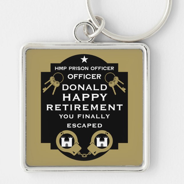 Prison Correctional Officer Retirement Keychain (Front)