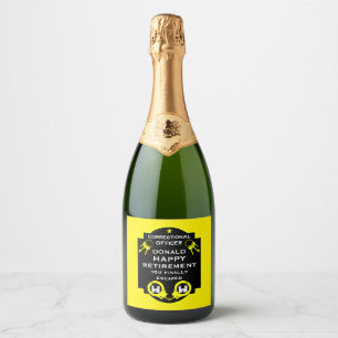 Prison Correctional Officer Retirement Sparkling Wine Label