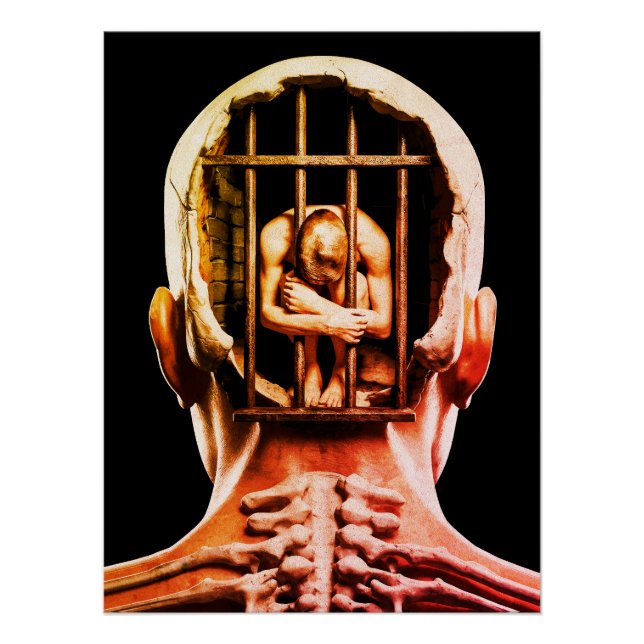 Prison de l'Esprit –  Art Mural Conceptuel Surréal (Devant)