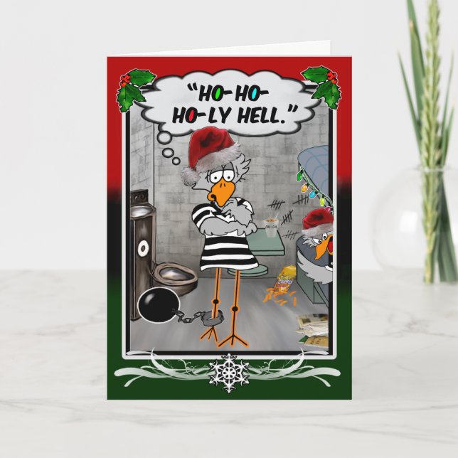 Prison Jailbird Holiday Card (Front)