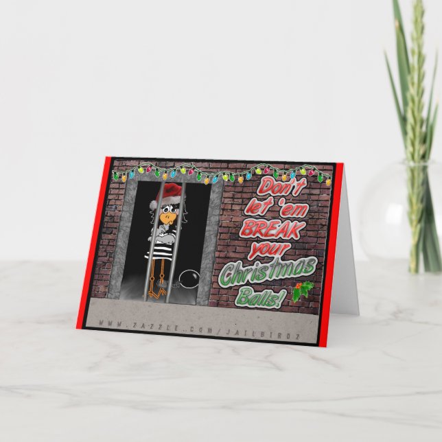 Prison Jailbird Holiday Card (Front)