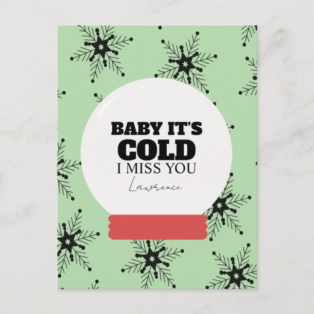 Prison Long Distance Winter Christmas Snowglobe  Postcard (Front)