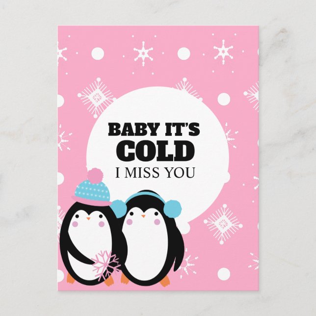 Prison Long Distance Winter Love Postcard (Front)