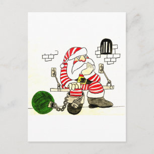 PRISON SANTA HOLIDAY POSTCARD
