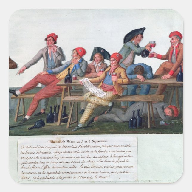Prison Tribunal of 2 & 3 September, 1792 Square Sticker (Front)