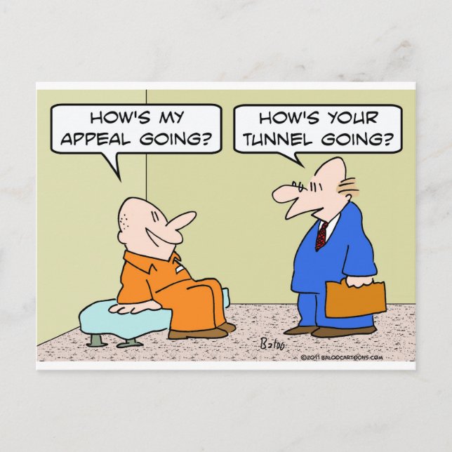 prisoner cell lawyer appeal tunnel postcard (Front)