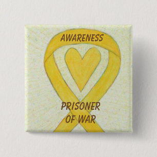Prisoner of War (POW) Awareness Heart Ribbon Pin