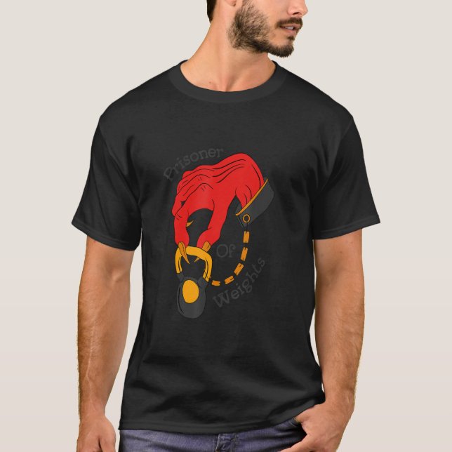 Prisoner Of Weights Devil Weightlifting Bodybuildi T-Shirt (Front)