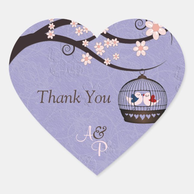 Prisoners of Love Violet Thank You Wedding Sticker (Front)