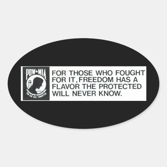 Prisoners Of War, Missing in Action Oval Sticker (Front)