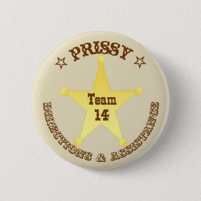 Prissy 2 inch round button (Front)