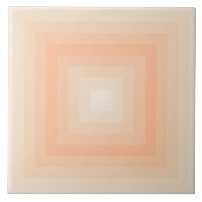 Pristine Fuzzy Peach Squares Ceramic Tile (Front)